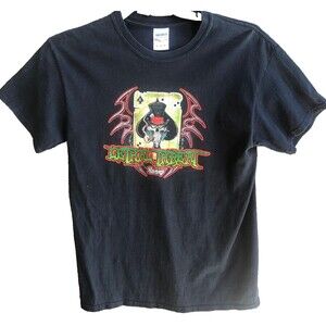 Skull Devil Woman Lethal Threat T Shirt Y2k Extreme Aces High distressed